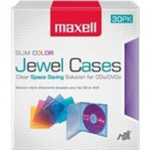 Maxell 2GH631 Jewel Cases Slim Line - Color (30 Pack) - Jewel Case - A