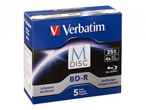 Verbatim 98900 M Disc Bd-r, , 25gb, 4x, Branded Surface, 5pk Jewel Cas