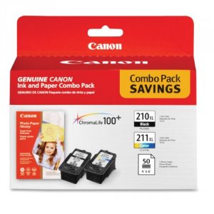 Original Canon 2973B004AD Ink And Paper Combo Pack Pg-210xl, Cl-211xl 