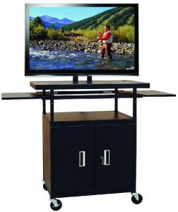 Hamiltonbuhl PLCAB5434E Flat Panel Av Cart With Locking Cabinet Adjust