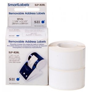 Seiko SLP-R2RL Removable Standard Address Label - 3.5 Width X 1.1 Leng