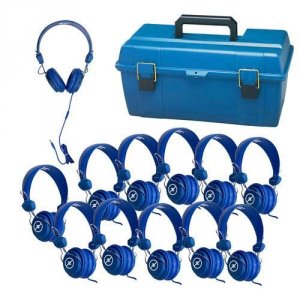 Hamiltonbuhl LCP-12FVBL 12pk Fv Blue Headsets In Case