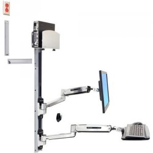 Ergotron 45-358-026 Lx Sit-stand Wall Mount System With Medium Silver 