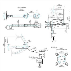 Startech ARMPIVOTE Accessory  Articulating Monitor Arm Grommet Desk Mo