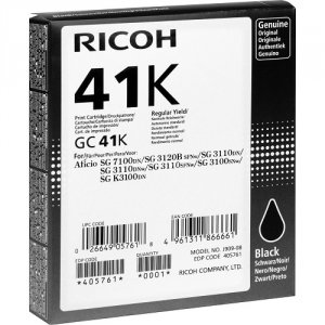 Original Ricoh 405761 Gc41k Black Ink Tank