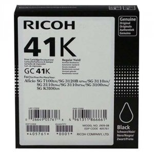 Original Ricoh 405761 Gc41k Black Ink Tank