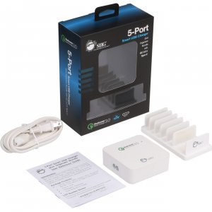 Siig AC-PW1724-S1 Accessory Ac-pw1724-s1 5-port Smart Usb Charger Plus