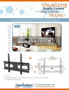 Manhattan 424752 Tv Wall Mount - With Tilt Adjustment - 37 Inch To 70 