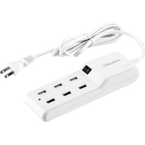 Aluratek AUCS06F Mini Surge 6 Port Usb Charging Station, , White