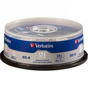 Verbatim 98909 M Disc Bd-r, , 25gb, 4x, Branded Surface, 25pk Spindle