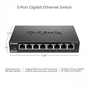 D-link DGS-108 Switch Dgs-108 8-port Gigabit Qos Switch Metal Chassis 