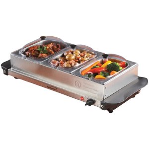 Brentwood BF-315 Triple Buffet Server W Warming Tray