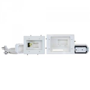 Datacomm 45-0024-WH 45-0024-wh Recessed Pro-power Kit With Duplex Rece