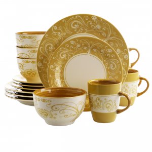 Elama EL-PARISIAN-SWIRL Parisian Swirl 16 Piece Dinnerware Set