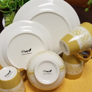 Elama EL-PARISIAN-SWIRL Parisian Swirl 16 Piece Dinnerware Set