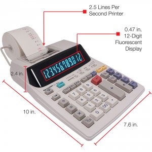 Sharp EL1801V Sharp El-1801v 12 Digit Printing Calculator - 2.1 Lps - 