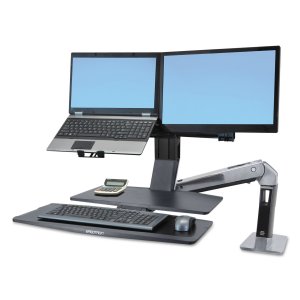 Ergotron 24-316-026 Workfit-a,dual Monitor With Worksurface+.ideal For