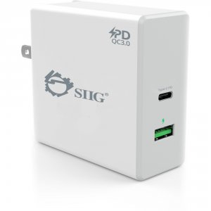 Siig AC-PW1F12-S1 Pd Charger Power Delivery With Qc30 Wall Charge