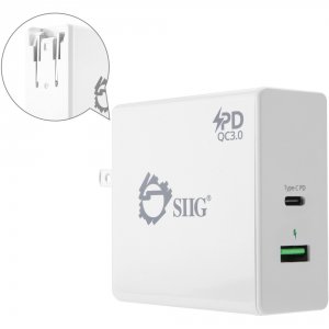 Siig AC-PW1F12-S1 Pd Charger Power Delivery With Qc30 Wall Charge