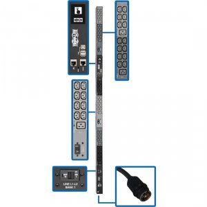 Tripp PDU3EVSR10H50 3ph Pdu Switched 24 C13 6 C19