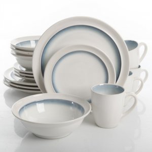 Gibson 110957.16 Elite Lawson 16 Piece Dinnerware Set, Teal