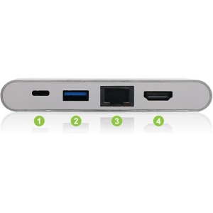 Iogear GUH3C3PD Usbc 4k  Hdmi Gbe Usb A Hub Wpd