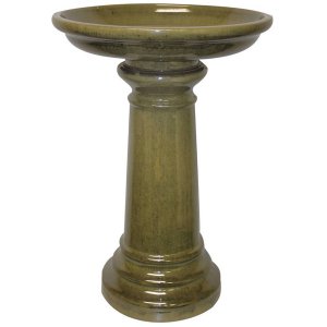 Gardman GP0112ES Sp Ceramic Bird Bath Lt Green