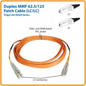 Tripp N320-61M , Fiber Patch Cable,  Duplex Multimode, 62.5125, Lclc, 