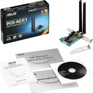 Asus PCE-AC51 Network Pce-ac51 Ac750 (300+433) Wireless Dual Band Pci-