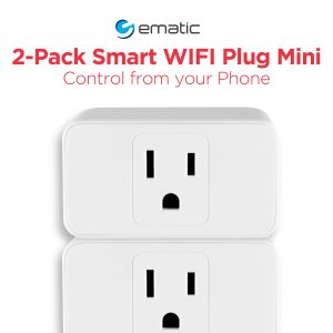 Ematic PL220D 2 Pack Wi Fi Smart Plug