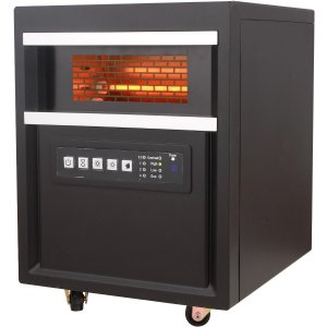 World QDE1345 Rc Infrared Quartz Heater Blk