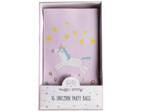 Bulk PC901 Hugo  Emmy 16 Piece Unicorn Party Bags In Pink