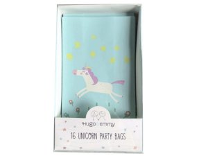 Bulk PC902 Hugo  Emmy 16 Piece Unicorn Party Bags In Turquoise