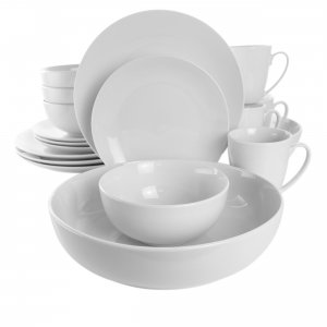 Elama EL-OWEN Owen 18 Piece Porcelain Dinnerware Set With 2 Large Serv