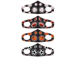 Bulk MO113 Boys 4 Asst 5.7 X 4.3 Inch Fabric Face Mask