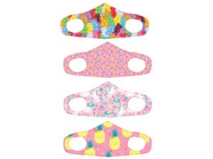 Bulk MO114 Girls 4 Asst 5.7 X 4.3 Inch Washable Fabric Face Mask