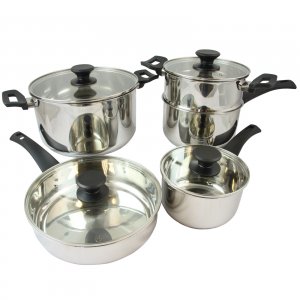 Oster 74056.09 Sabato 9 Piece Stainless Steel Cookware Set With Lids