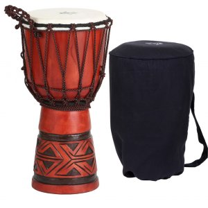 X8 X8-DJ-CELTIC-BKP Celtic Labyrinth Backpacker Djembe With Tote Bag