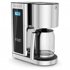 Russell CM8100BKR Glass 8 Cup Coffeemaker In Black And Stainless Steel