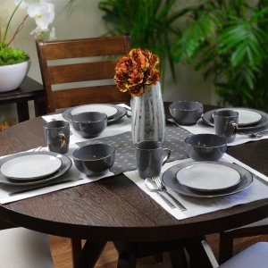 Elama EL-TAHITIANGRAND Tahitian Grand 16 Piece Stoneware Dinnerware Se