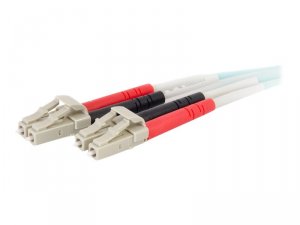 C2g 01006 10m Lc-lc 50125 Duplex Multimode Om4 Fiber Cable - Aqua - 33