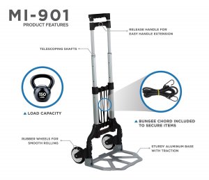 Relaunch MI-901 Mount-it. Folding Hand Truck And Dolly, 165 Lb Capacit