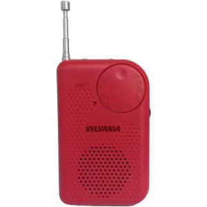 Sylvania SRC100-RED Port Amfm Radio Red