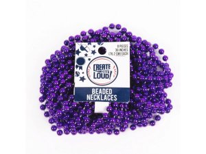 Bulk CH483 8 Pack Purple Beaded Party Necklaces