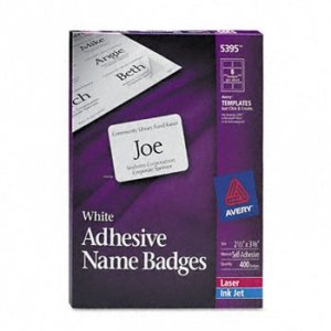 Avery 05395 Averyreg; Adhesive Name Badges - Removable Adhesive - Rect