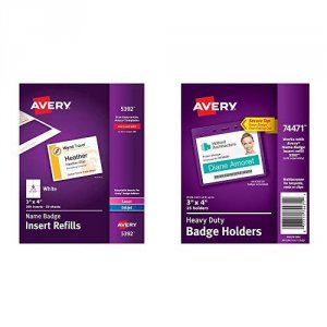 Avery 05392 Averyreg; Laserinkjet Badge Insert Refills - Laser, Inkjet