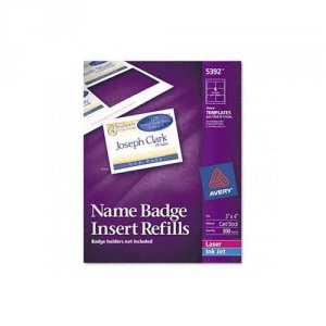 Avery 05392 Averyreg; Laserinkjet Badge Insert Refills - Laser, Inkjet