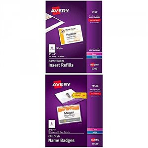 Avery 05392 Averyreg; Laserinkjet Badge Insert Refills - Laser, Inkjet