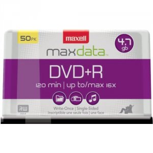 Maxell MAX 639013 Dvd Recordable Media - Dvd+r - 16x - 4.70 Gb - 50 Pa