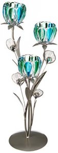 Gallery 10017547 Triple Peacock Bloom Candleholder